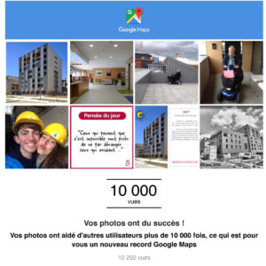 10000 vues sur Google Maps