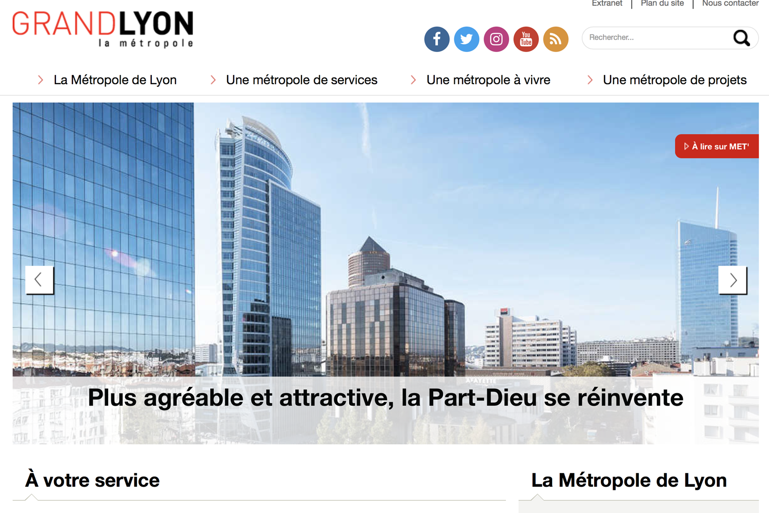 Site internet de la Métropole de Lyon
