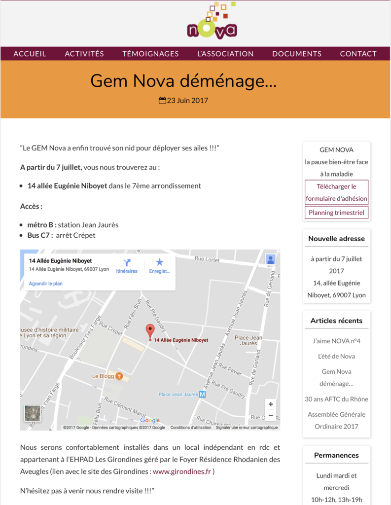 Gem Nova déménage