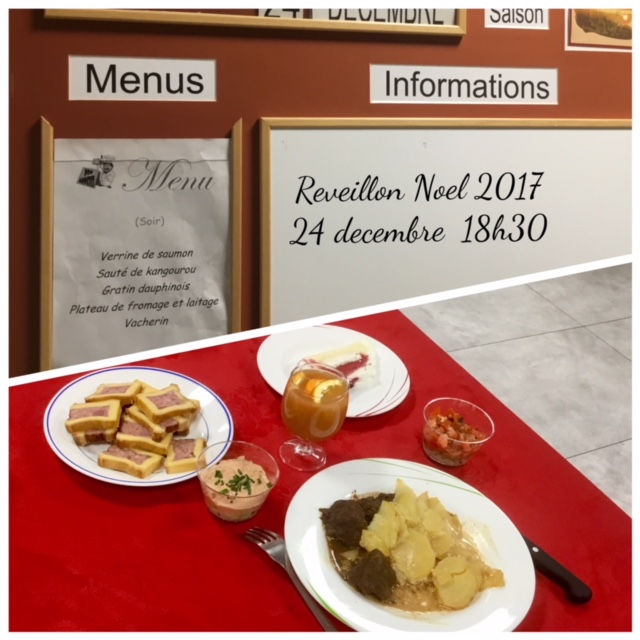 Photo-montage présentant les plats du réveillon de Noël 2017